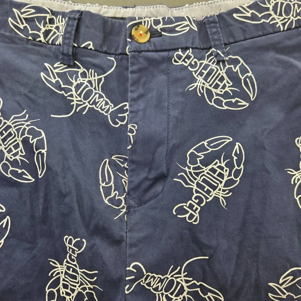 Tommy Hilfiger Men's 36 Navy Blue Lobster Print Preppy Shorts